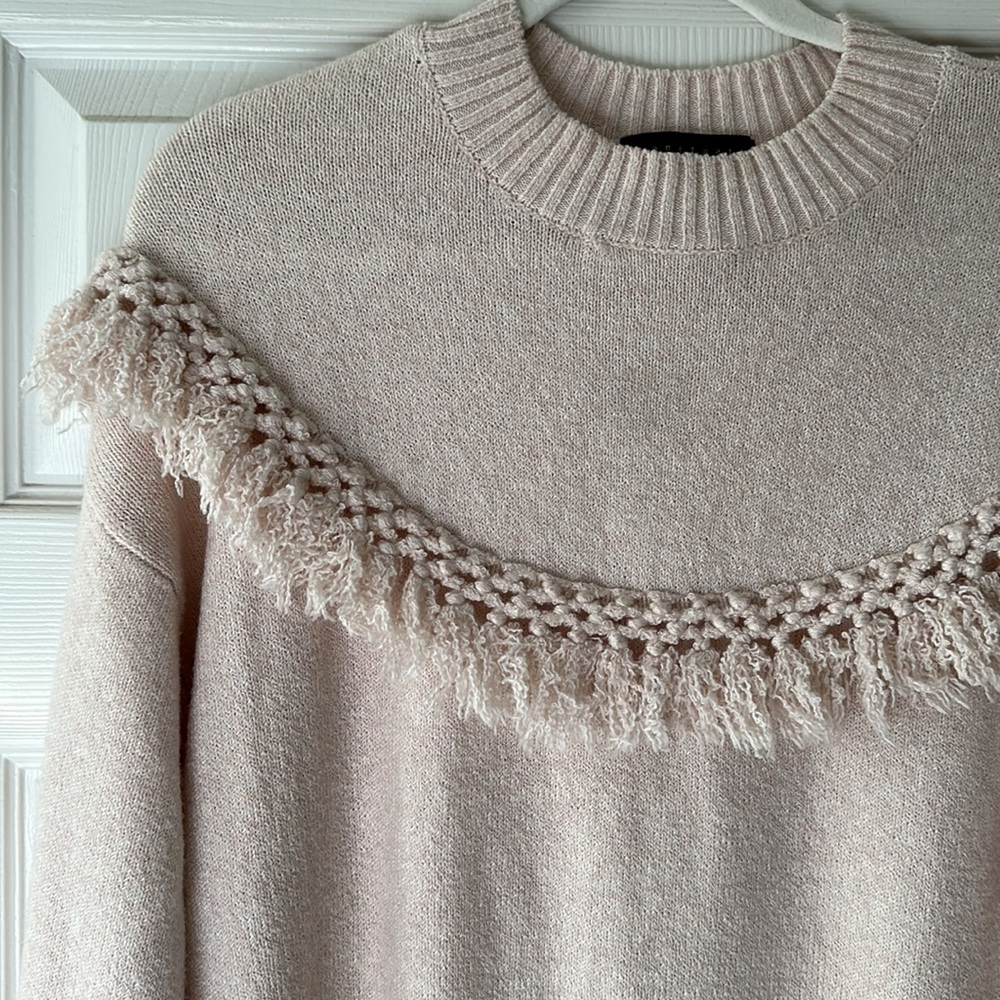 Sanctuary Fringe Cream Cozy Sweater XS